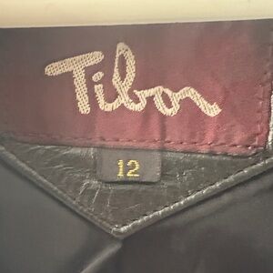 Tibon Women's Black Leather Jacket